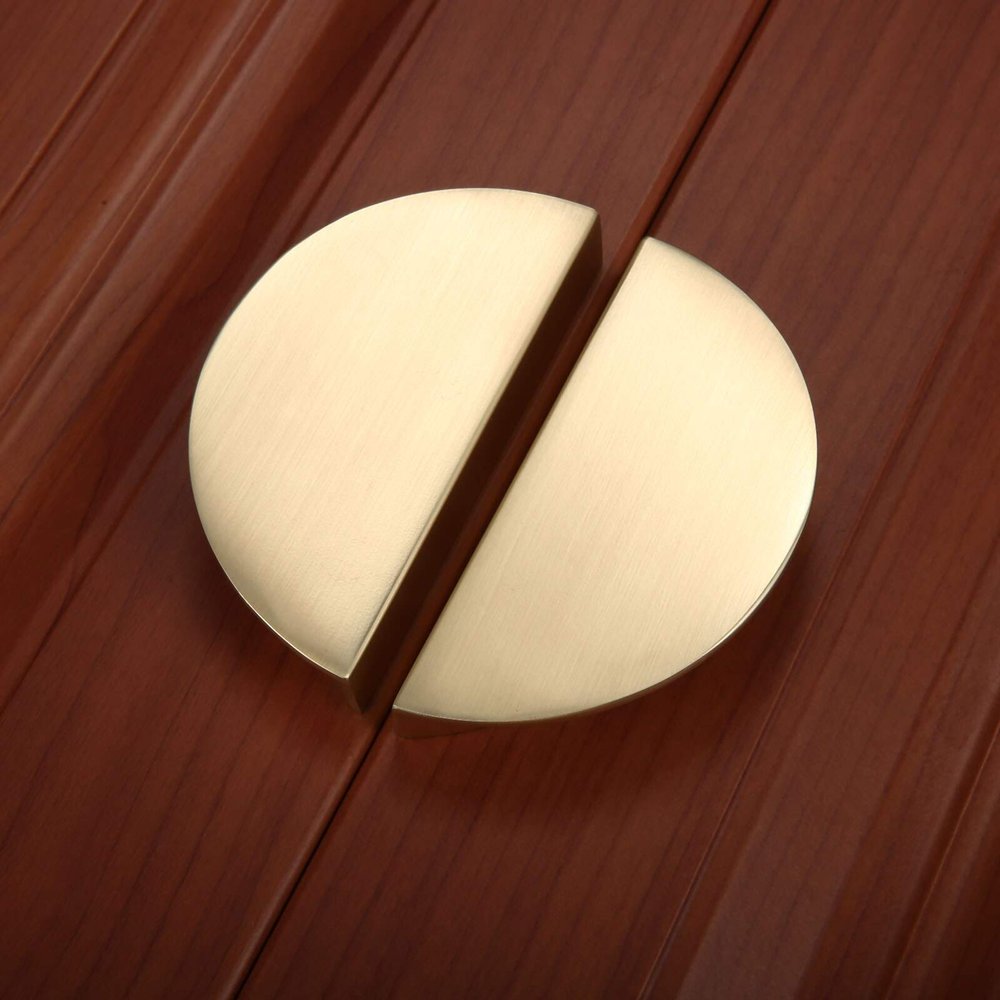 Southst 1 Set Semicircle Solid Brass Cabinet Knobs and Handles Drawer Furnitures Cupboard Wardrobe Knobs Book Cabinet Door Pull