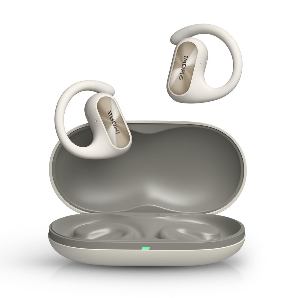 1MORE Fit SE S30 Open Ear Earbuds, Sports Earbuds Split Design with Ear Hooks, Bluetooth 5.3 Headphones with 4 Microphones for Clear Calls, IPX5, 30-Hour Playtime, Wireless Earbuds, White