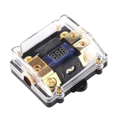 JALYKA 1PCS Universal Car Auto Digital Red LED Voltage Display Vehicles Audio Amplifier 1 in 2 Ways Out 100A 150A Fuse Holder Fuse Box (Color : 150A)