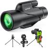 1250 Monocular Telescope, High-Definition Waterproof FMC Multilayer Coated Lens BAK4 Prism Portable Monocular Telescope with Tripod Mobile Phone Holder for Bird Watching Sightseeing view 1
