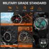 Military Smart Watch for Men with LED Flashlight 1.45 Rugged 3ATM Waterproof Smart Watch with 100+ Sports Modes Fitness Tracker with Heart Rate Sleep Monitor Tactical Smartwatch for iPhone Android view 2