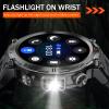 Military Smart Watch for Men with LED Flashlight 1.45 Rugged 3ATM Waterproof Smart Watch with 100+ Sports Modes Fitness Tracker with Heart Rate Sleep Monitor Tactical Smartwatch for iPhone Android view 4