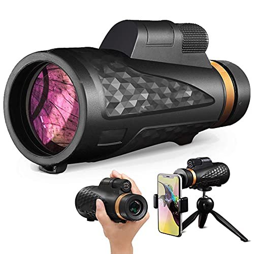 18x62 Monocular Telescope, High Power BAK4 Prism FMC Lens Monocular Compact with Clear Life Waterproof Monocular with Smartphone Adapter and T