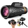 18x62 Monocular Telescope, High Power BAK4 Prism FMC Lens Monocular Compact with Clear Life Waterproof Monocular with Smartphone Adapter and T view 1