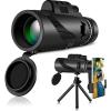 40X60 Monocular Telescope with Smartphone Holder and Stand, High-Power Prism Hand Telescope, BAK4 Prism/Waterproof/HD Lightweight Monocular for Bird-Watching Hunting view 1