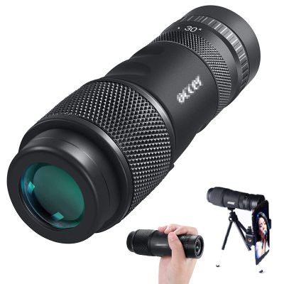 1030-30 Monocular Telescopes, Adult Zoom Adjustable Magnification Monocular Telescope with Cell Phone Holder Stand HD Mini Monocular Telescope Suitable for Bird-Watching Camping Trip