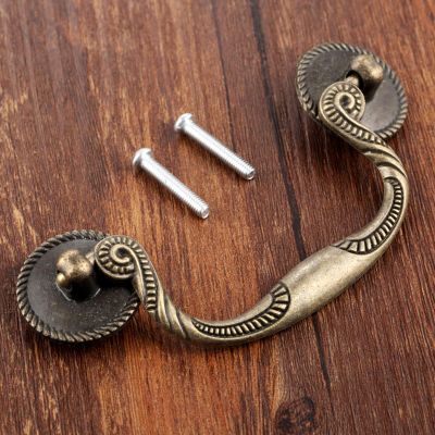 Southst 95mm Wooden Wine Box Pull Handle Antique Bronze Furniture Handles Closet Cabinet Knobs and Handles for Kit with Screws