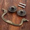 Southst 95mm Wooden Wine Box Pull Handle Antique Bronze Furniture Handles Closet Cabinet Knobs and Handles for Kit with Screws view 2