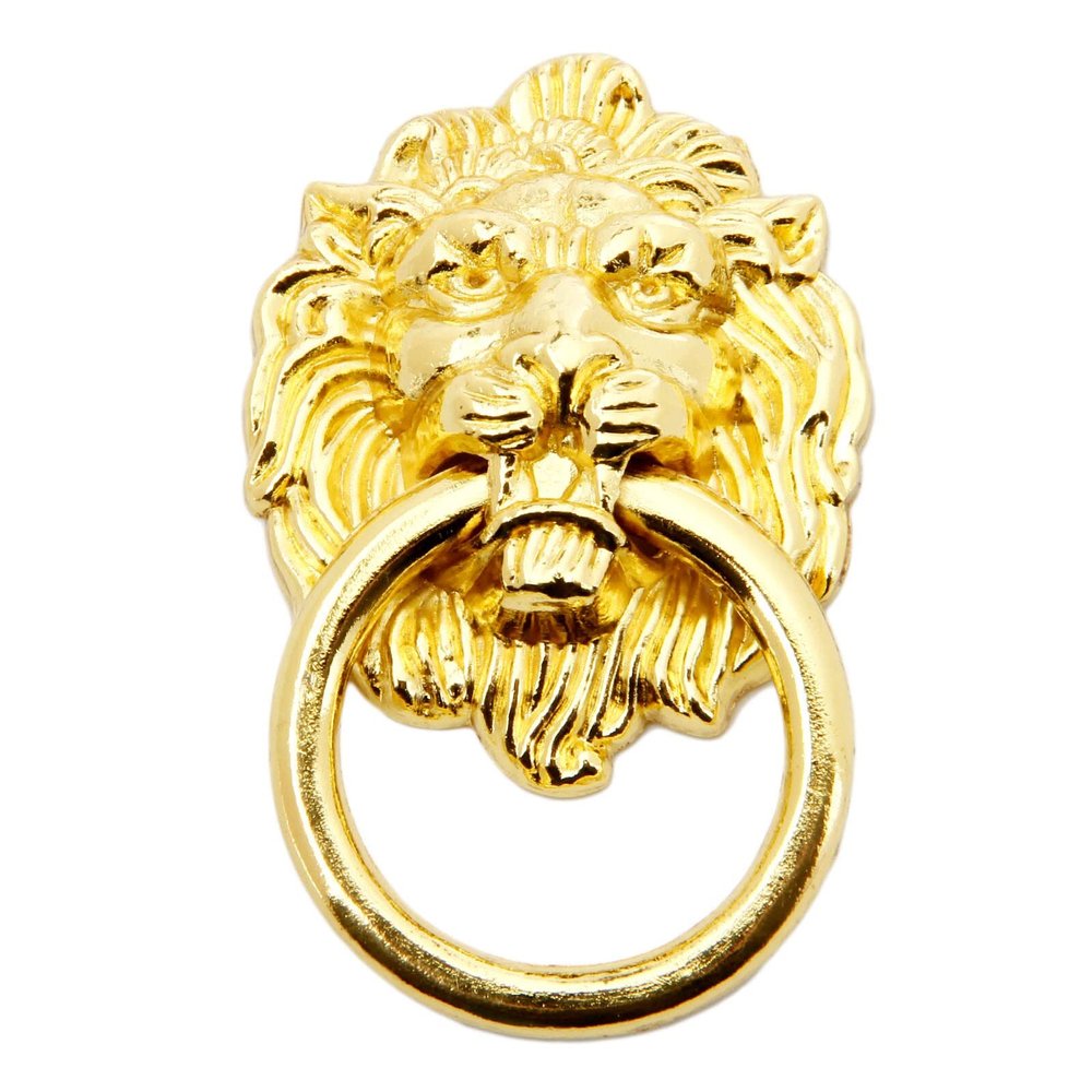 Southst 1x Antique Shape Single Hole Jewelry Chest Box Cabinet Cupboard Dresser Drawer Door Handle Pull Knob Ring - (Color: Gold 42x67MM)