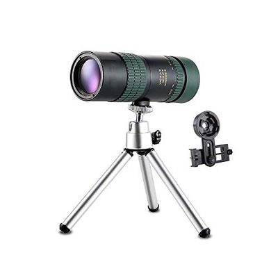 8-24x30 Monocular Telescope, Telescopic Monocular Telescope with Portable BAK4 Prism FMC Lens Spotting Scope with Smartphone Adapter and Tripod for