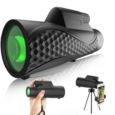 1242 Monocular Telescope with Smartphone Stand Stand High Power HD Bifocal Portable Monocular Waterproof Anti-Fog BAK4 Prism Monocular for Bird-Watching Travel Hiking