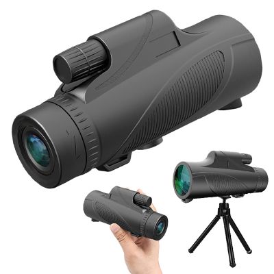Adult Monocular Telescope, 1050 HD BAK4 Prism Waterproof Anti-Fog Handheld Monoculars with Mobile Phone Holder Tripod Suitable for Observing Animal Camping Concerts