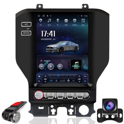 Car Radio for Ford Mustang 2015 2016 2017 2018 2019 2020 Stereo Replacement 10.4 Inch Touch Screen Carplay Android Auto Head Unit Upgrade DSP Multimedia Player GPS Navigation System Bluetooth