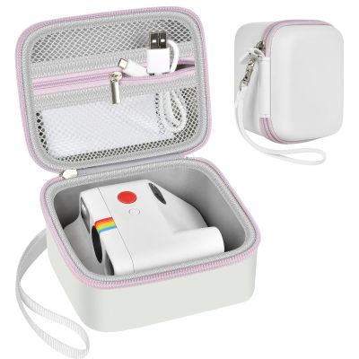 ANKHOH Digital Camera Case for Polaroid Go Generation 2 Gen 2/9035/9071/9070 Instant Mini Camera, Instax Film Cameras Storage with Mesh Pocket for Photo, Stickers (Box Only) (White-purple)