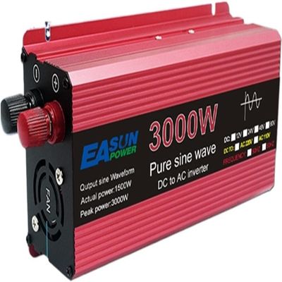 1000W 1600W 2200W 3000W Pure Sine Wave Inverter 12V/24V DC to AC 110V120V Car Converter Power Inverter with LCD Display and Cooling Fans for Car RV Solar Panel (12Vto220V,3000W)
