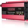 1000W 1600W 2200W 3000W Pure Sine Wave Inverter 12V/24V DC to AC 110V120V Car Converter Power Inverter with LCD Display and Cooling Fans for Car RV Solar Panel (12Vto110V,1600W) view 1