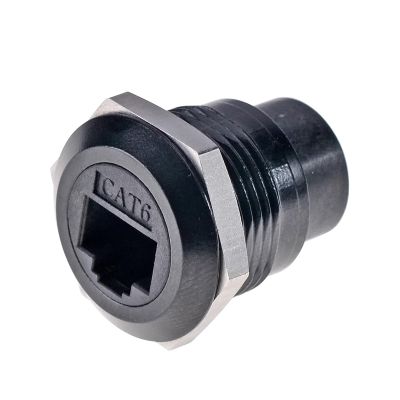 HangTon 5pack RJ45 Coupler Panel Socket Waterproof Connector Bulkhead Feed Through, Cat6 Ethernet Network, Circular Inline Cable Female to Female Extension