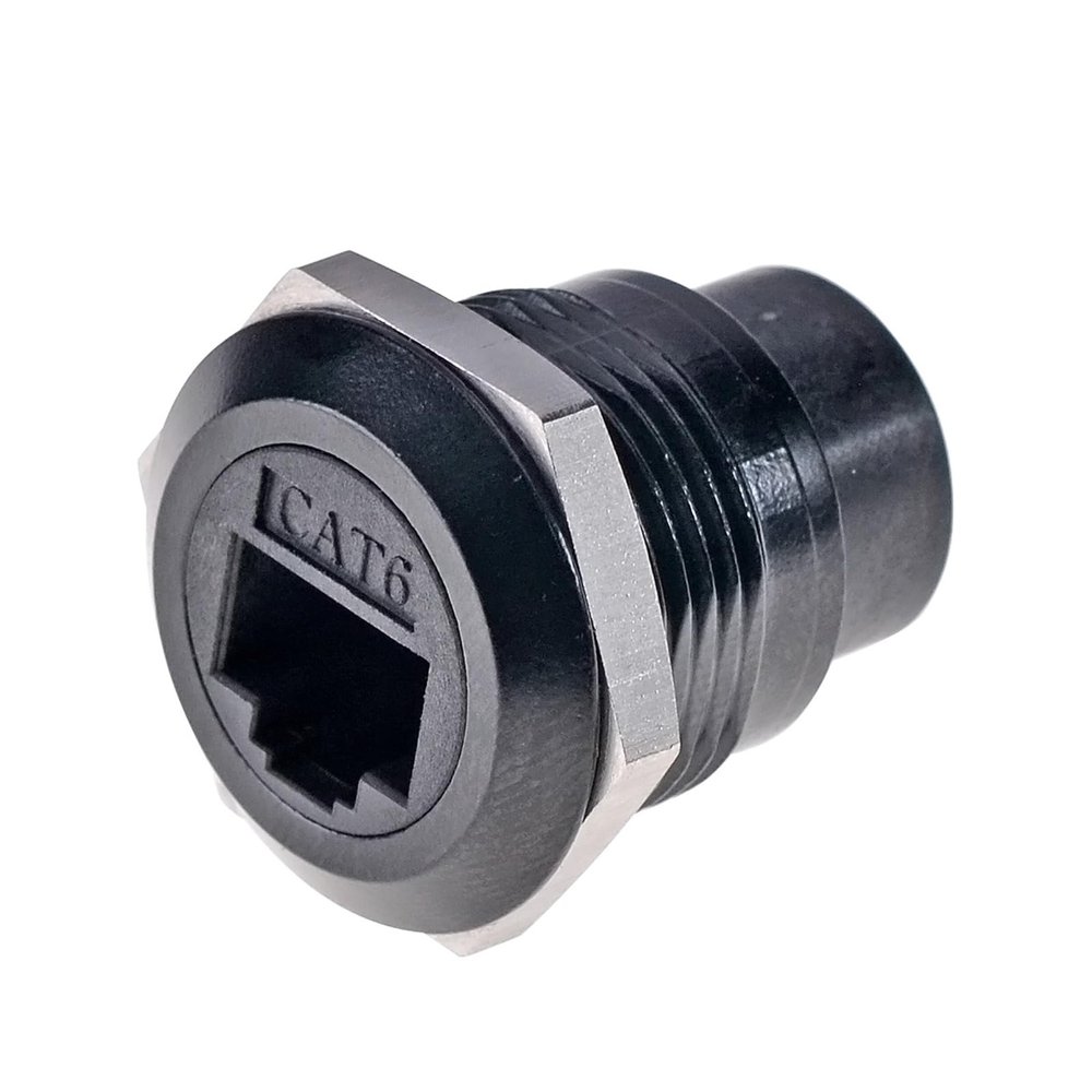 HangTon 5pack RJ45 Coupler Panel Socket Waterproof Connector Bulkhead Feed Through, Cat6 Ethernet Network, Circular Inline Cable Female to Female Extension