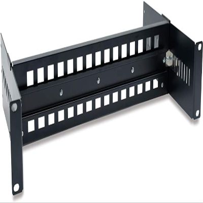 19 Inches Din Rail Rack Mount Adjustable Bracket 2U Height for Media Converter, Ethernet Switch, Industrial PoE Switch,Power Supplies Server Racks and Cabinet (Black)