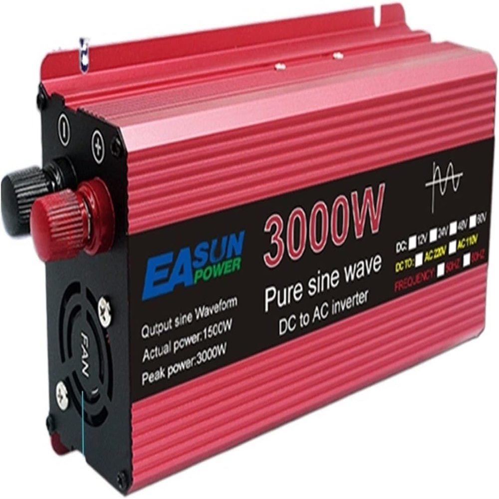 1000W 1600W 2200W 3000W Pure Sine Wave Inverter 12V/24V DC to AC 110V120V Car Converter Power Inverter with LCD Display and Cooling Fans for Car RV Solar Panel (24Vto110V,3000W)