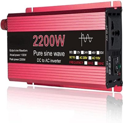 1000W 1600W 2200W 3000W Pure Sine Wave Inverter 12V/24V DC to AC 110V120V Car Converter Power Inverter with LCD Display and Cooling Fans for Car RV Solar Panel (12Vto110V,2200W)
