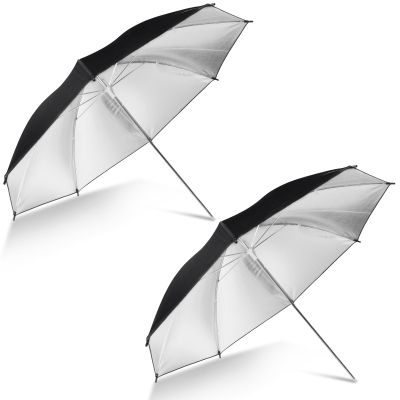 [2 Pack] 33" Black/Silver Reflector Umbrella Kit,Photography Umbrella Lighting Reflector for Contrast, Concentrative Light,Studio/Outdoor Photo and Video Lighting Accessories (2 * 33" Black)