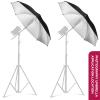 [2 Pack] 33" Black/Silver Reflector Umbrella Kit,Photography Umbrella Lighting Reflector for Contrast, Concentrative Light,Studio/Outdoor Photo and Video Lighting Accessories (2 * 33" Black) view 2