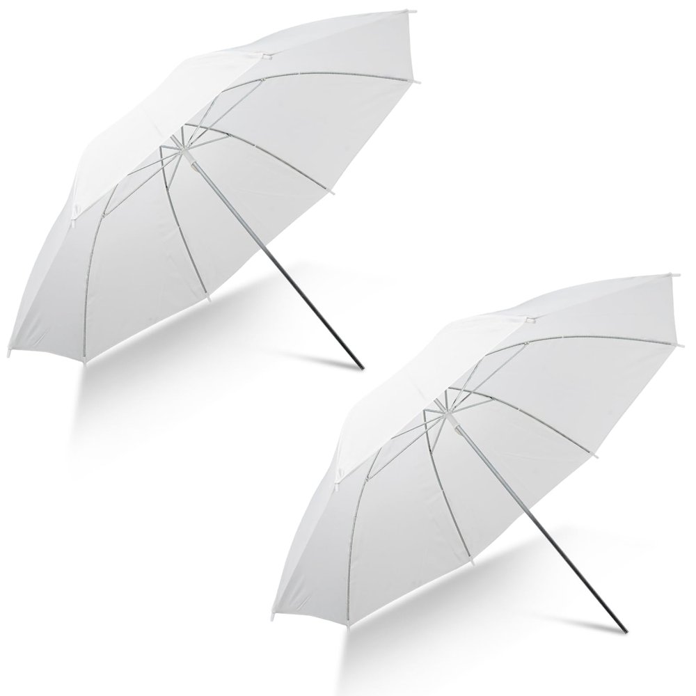 [2 Pack] Photography Umbrella Diffuser Kit,43"/110cm White Translucent Soft Umbrella Diffuser for Studio/Outdoor Photo and Video Lighting Accessories (2 * 43" White)