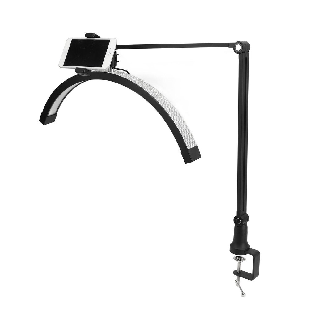 Led Half Moon Light for Lashes, Tattoo Lamp, 20 Inch Estheticians Light Desk Lamp 1680LMLED Fill Light with Phone Holder for Tattoo Make Up Lash Tech Manicure (US)
