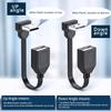 2PCS 90 Degree USB2.0 Extension Cable Flat Right Angle USB Male to Female Adapter, Soft 4Inch-10CM USB Cable UP Angle + Down Angle on Each, for Car Carplay view 2