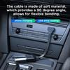 2PCS 90 Degree USB2.0 Extension Cable Flat Right Angle USB Male to Female Adapter, Soft 4Inch-10CM USB Cable UP Angle + Down Angle on Each, for Car Carplay view 3