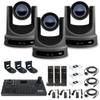 PTZOptics 3 x Move SE PTZ Camera with 12x Optical Zoom (PT12X-SE-GY-G3) + SuperJoy PTZ Controller + 3 x Mount view 1