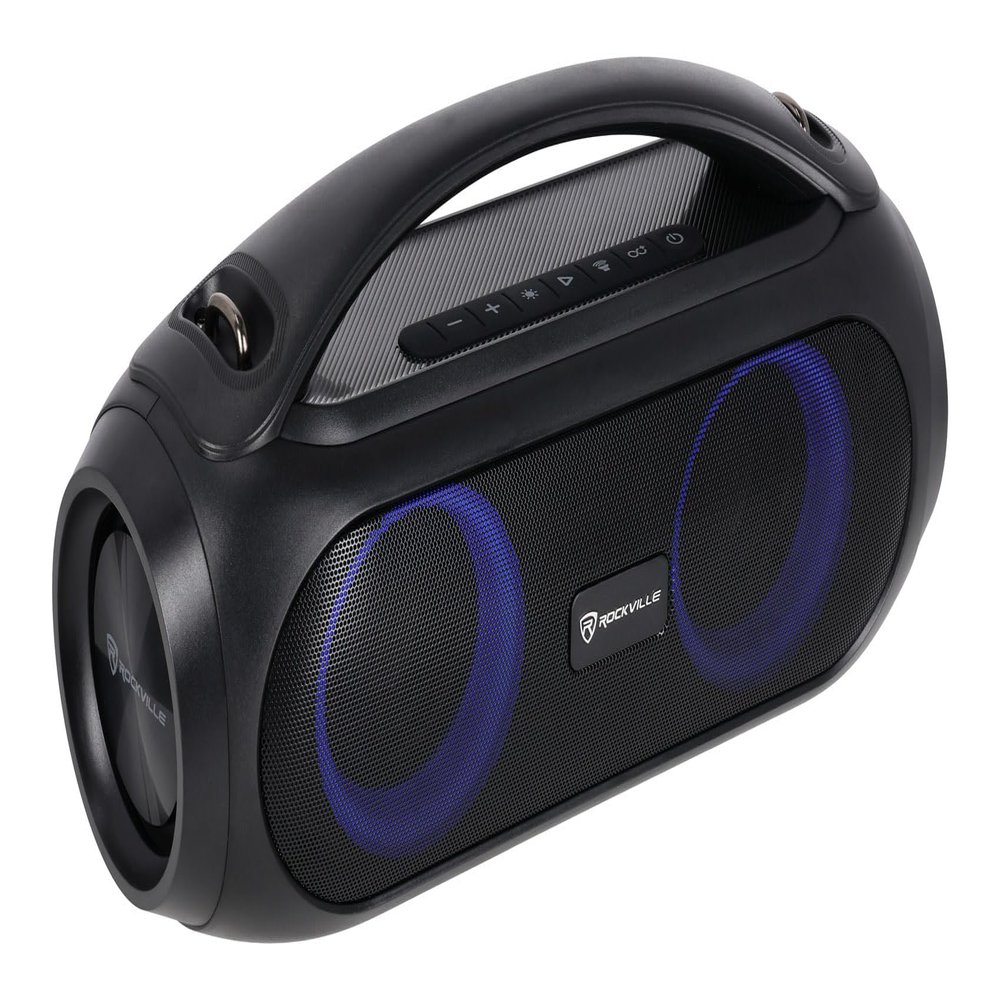 Rockville GO Party MAX BASS Large 70W Portable LED Bluetooth Speaker, Deep Bass, Wireless Link, IPX5 Water Resistant, for Parties and Outdoor Events