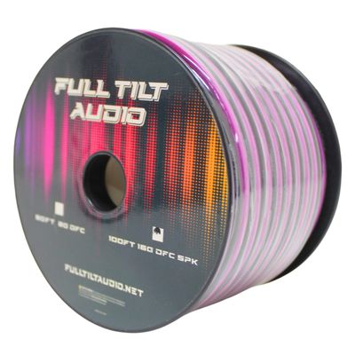 Full Tilt Audio 16GA Tinned Oxygen Free Copper Speaker Wire Pink/Black Lot (10 Foot Coil)