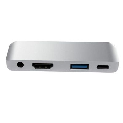 MERRYHAPY USB- Adapter with Pd Charging USB Headphone Jack for Laptops Compact Design High-Speed Data Transfer Silver
