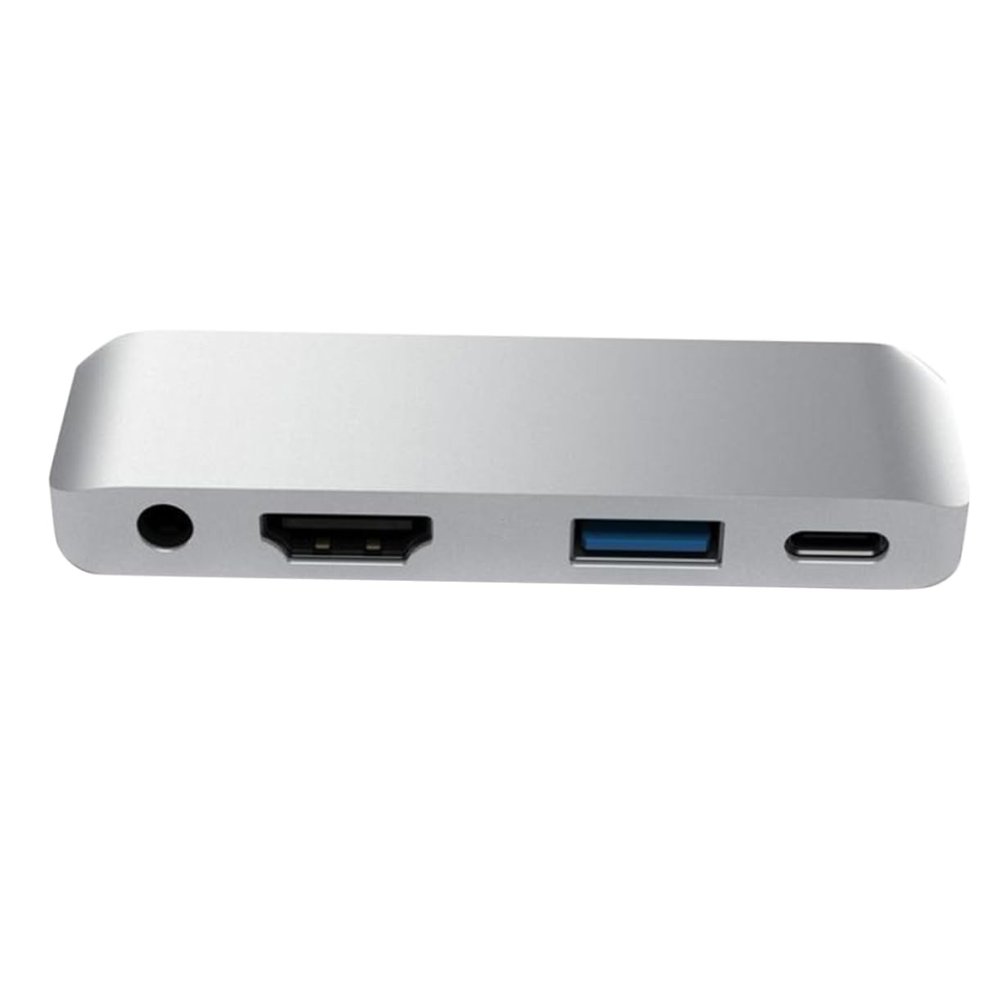 MERRYHAPY USB- Adapter with Pd Charging USB Headphone Jack for Laptops Compact Design High-Speed Data Transfer Silver