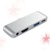 MERRYHAPY USB- Adapter with Pd Charging USB Headphone Jack for Laptops Compact Design High-Speed Data Transfer Silver view 2