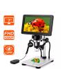 1080P Digital Jewelry Microscope - 7 Inch FHD LCD Display, 2000x Magnification Zoom, Soldering Microscope for Biological Observation and Watch Repair, 12MP Camera, LED Lights view 2