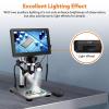1080P Digital Jewelry Microscope - 7 Inch FHD LCD Display, 2000x Magnification Zoom, Soldering Microscope for Biological Observation and Watch Repair, 12MP Camera, LED Lights view 4