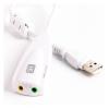 USB Sound Card 7.1 Channel Adapter 5HV2 3D A-dio Headset Microphone 3.5mm Compatible Lap/top PC Professional Antimagnetic External 30cm(White) view 1