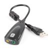 USB Sound Card 7.1 Channel Adapter 5HV2 3D A-dio Headset Microphone 3.5mm Compatible Lap/top PC Professional Antimagnetic External 30cm(White) view 2