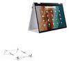 BoxWave Stand and Mount Compatible with Acer Chromebook Enterprise Spin 514 (CP514-2H) - Pocket Aluminum Stand 3-in-1, Portable Multi Angle Viewing Riser - Metallic Silver view 1