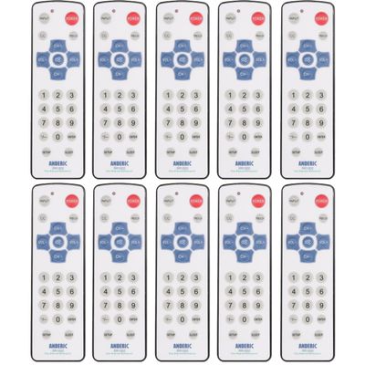 [10 Pack] Anderic EzWipe 1-Device Universal Cleanable TV Remote - Simple with Easy Wipe Surface TV Universal Remote Control - Hospitality - RR1002