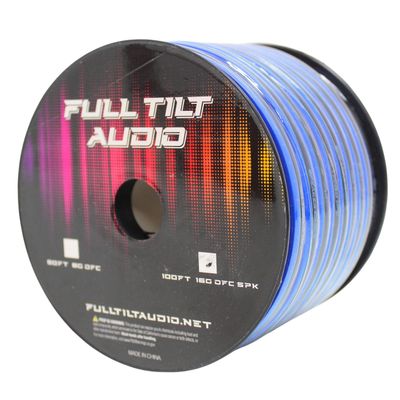 Blue/Black 16GA Tinned OFC Speaker Wire Lot by Full Tilt Audio