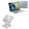 BoxWave Stand and Mount Compatible with ASUS Chromebook Enterprise Flip CX5 (CX5400) - Executive VersaView Laptop Stand, Ergonomic Adjustable Viewing Angle Metallic Riser - Metallic Silver view 1