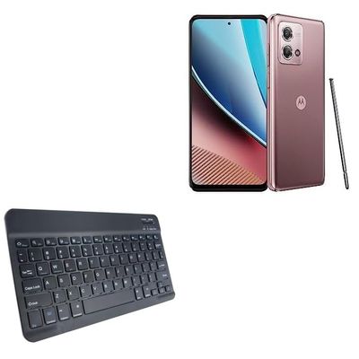 BoxWave Keyboard Compatible with Motorola Moto G Stylus (2023) - SlimKeys Bluetooth Keyboard, Portable Thin with Chiclet-Style Keys - Jet Black