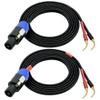 CESS-276-6f Braided-Type Pin Banana Plug to Speakon Speaker Cable, Secure Contact with Spring Clips, Super Soft Silicone 12 Gauge Wires (6 Feet) view 2