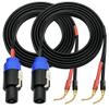 CESS-276-6f Braided-Type Pin Banana Plug to Speakon Speaker Cable, Secure Contact with Spring Clips, Super Soft Silicone 12 Gauge Wires (6 Feet) view 4