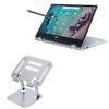 BoxWave Stand and Mount Compatible with ASUS Chromebook Enterprise Flip CX3 (CX3400) - Executive VersaView Laptop Stand, Ergonomic Adjustable Viewing Angle Metallic Riser - Metallic Silver view 1