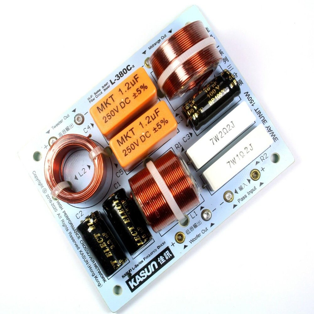 2pcs (One Pair) KASUN L-380C 3 Way Hi-Fi Speaker Frequency Divider Crossover Filters